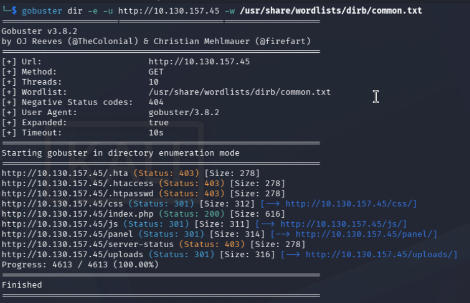 Fuzzing de directorios con Gobuster